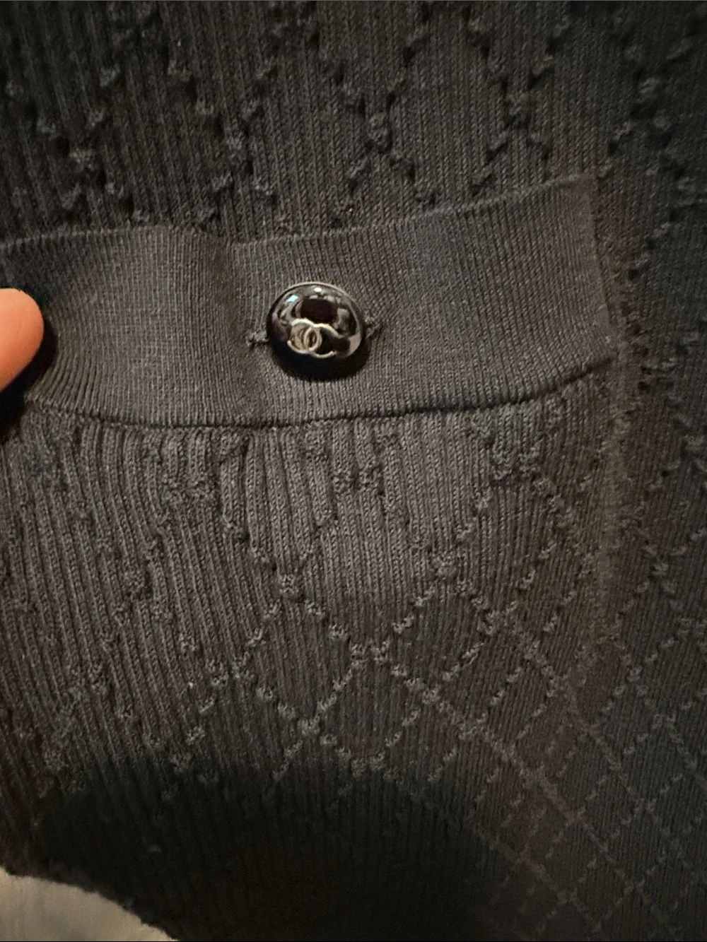 CHANEL Knee Length Black Knit Sheath Dress - Women's Size 40